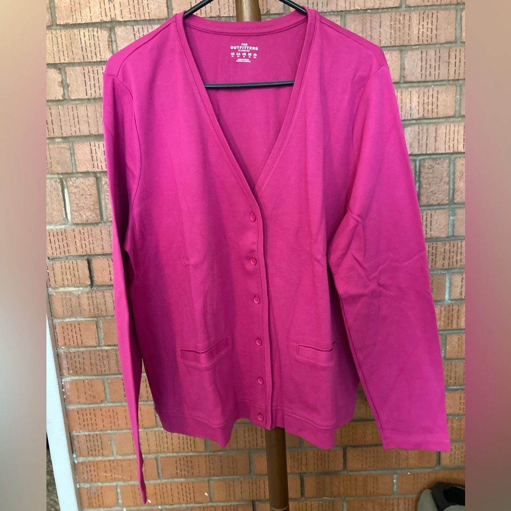 Lands’ End “Bold Berry” Cardigan